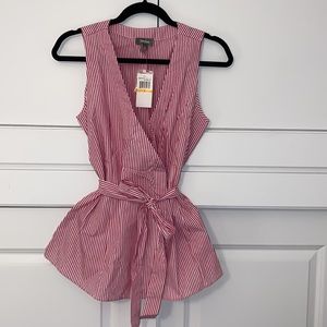 NWT | NEIMAN MARCUS | Sleeveless Faux Wrap Blouse